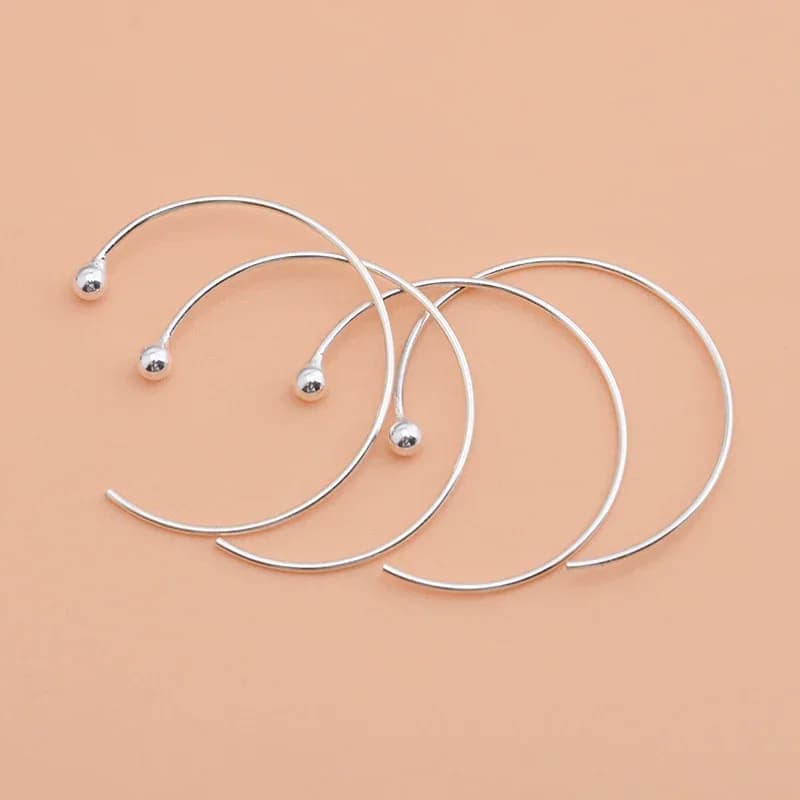 Boucles d'oreilles semi-circulaires en argent regardé 925 pour femmes, accessoires de bijoux simples sauvages, petit tempérament frais