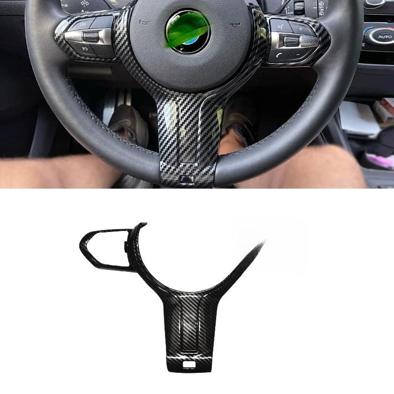 Garniture de couverture de volant intérieur de voiture, Texture carbone ABS, pour BMW F Chassis F06 F10 F11 F12 F15 F16 F20 F21 F22 F23 F30 F32 F34