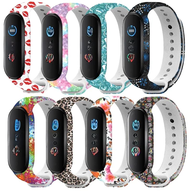 Bracelet d'impression coloré pour montre intelligente Xiaomi Mi Band 9 8 7, en Silicone souple, léopard, accessoires mi band 6 5 4 3