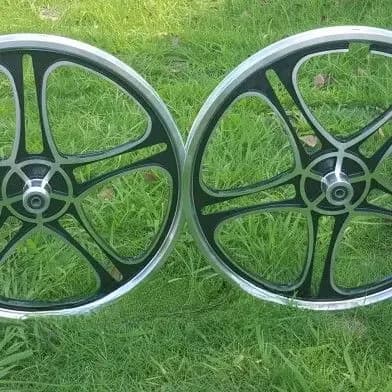 Jeu de roues de vélo en alliage d'aluminium pour enfants, avec anneau intégré, pour vélo pliant, frein à disque, moyeu de roue de 20 pouces avec frein à disque