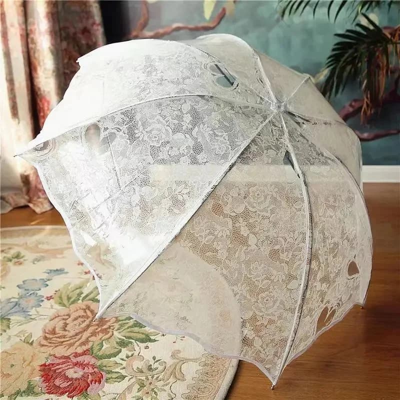 Parapluie de mariage princesse Transparent en dentelle blanche, Parasol en forme de cœur pour femmes, pluie en plein air, épais, en PVC, pour amoureux et filles