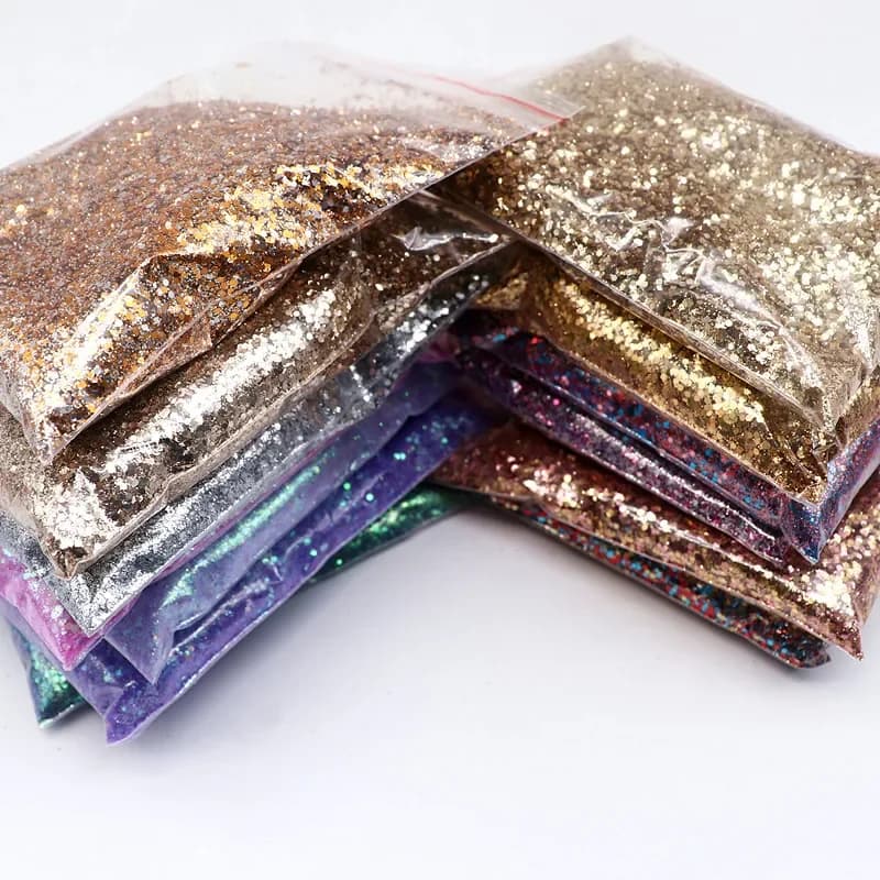 50 g/sac poudre à ongles paillettes Champagne argent or mixte violet série holographique paillettes Gel vernis ensemble pour Gel décoration des ongles