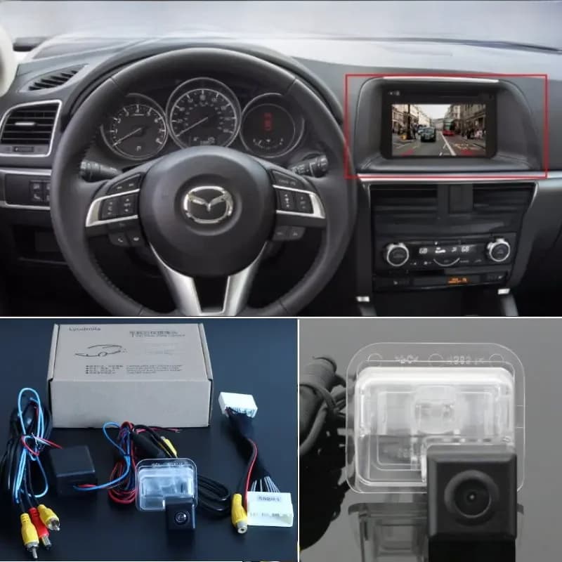 Pour Mazda CX-5 CX 5 CX5 KE 2015 2016 2017 RCA et écran d'origine Compatible avec la caméra de recul Caméra de recul HD CCD