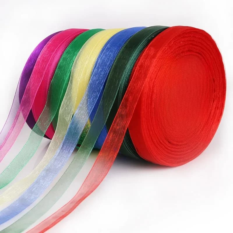 1 rouleau de ruban en organza satiné de 45 mètres, 12 mm, pour bricolage, mariage, Noël, nœuds faits main, décoration, artisanat, cadeau