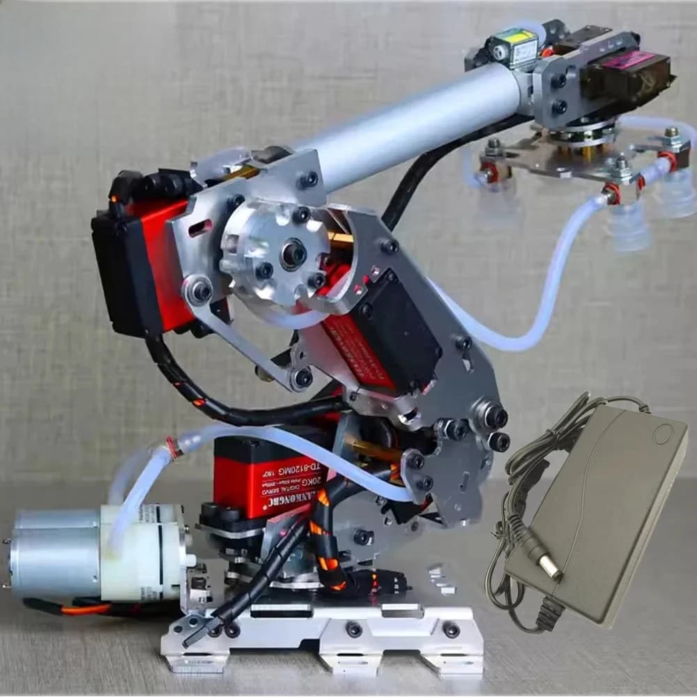 Ardu37- Pompe à air à grande aspiration 7 DOF, bras de robot, manipulateur multi-DOF, modèle robotique industriel, pince à griffes de robot à 6 axes