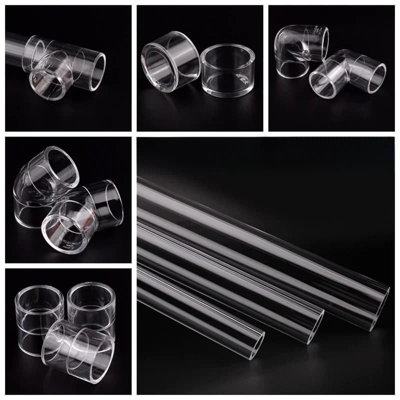 Tuyau acrylique 16 20 25 32 40 50mm, coude à 90 degrés, plexiglas Transparent, accessoires de réservoir d'eau d'aquarium, Joints en t pour réservoir