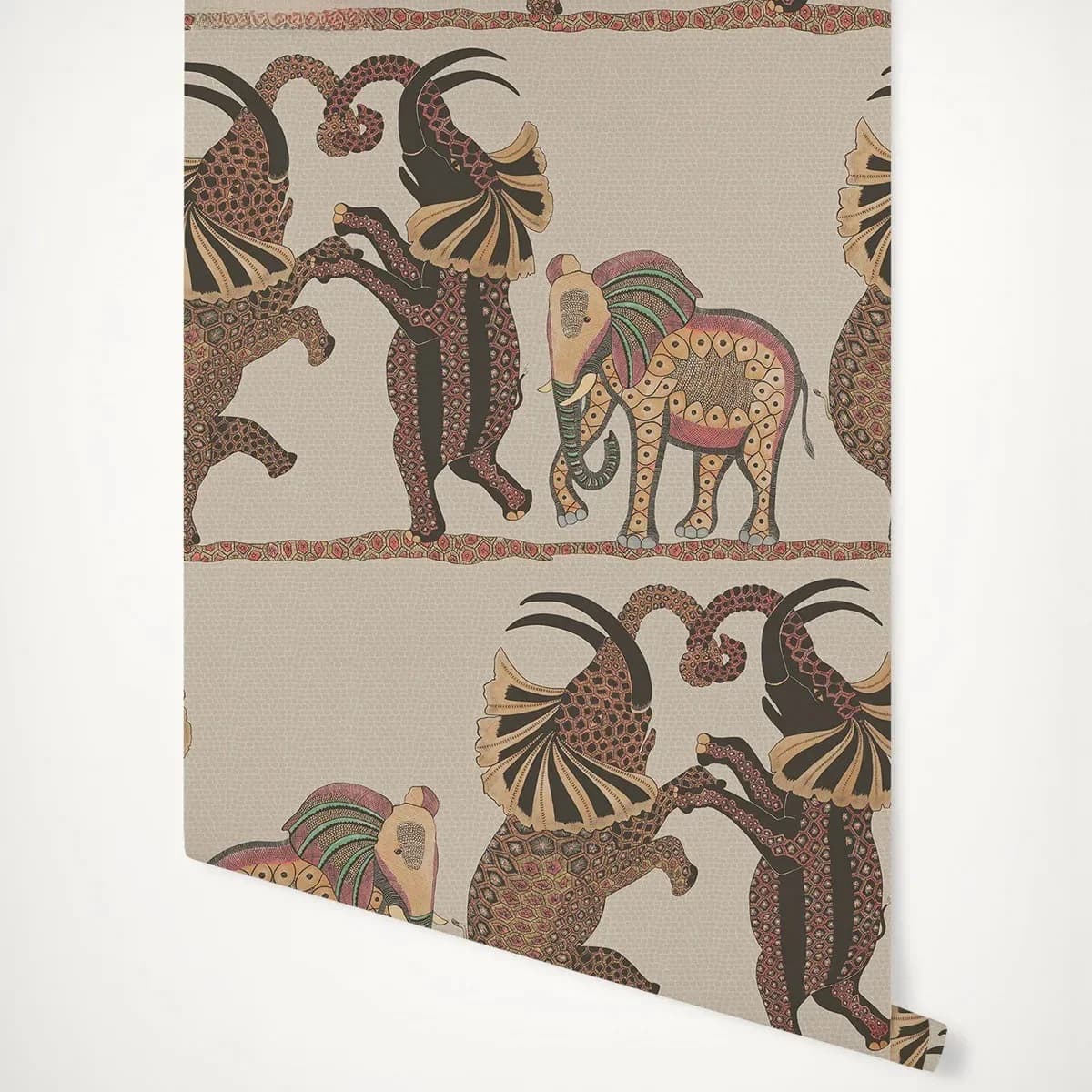 Papier peint nordique de danse d'éléphant, coupe de papier peint 3D, danse safari, style scandinave