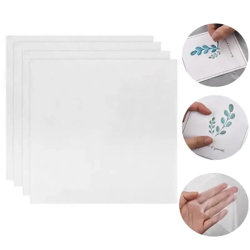 Ensemble de 4 pièces de stabilisateur de broderie Soluble dans l'eau, lavage à l'eau froide, Film Soluble dans l'eau, support de broderie, fabrication artisanale