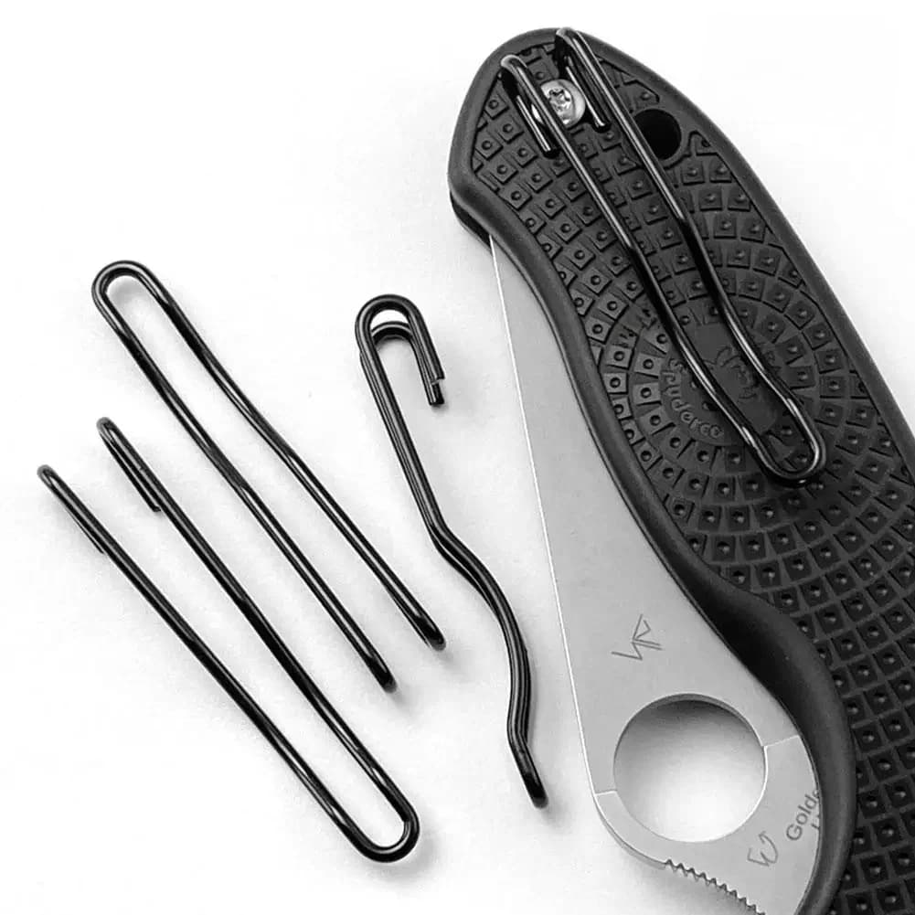 Clips arrière universels en fil d'acier, 1 pièce, poche en fil d'acier, boucles à Clip de taille arrière pour couteau pliant, accessoires de bricolage
