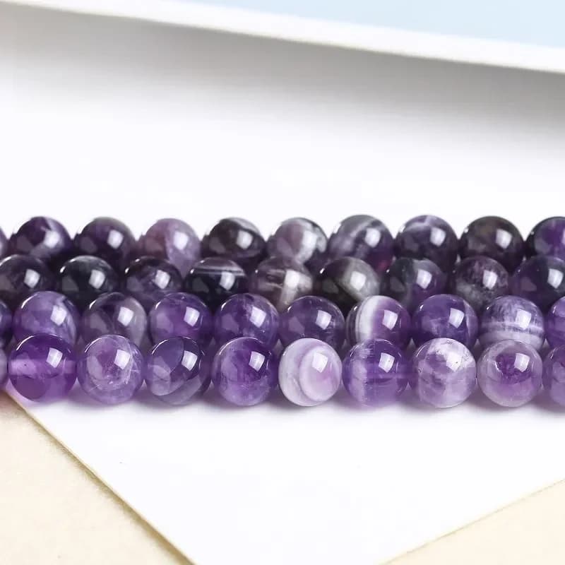 Perles Rondes en Pierre Naturelle pour la Guérison Reiki, Accessoire de Bracelet à Faire Soi-Même, Espaceur en Clip, pour Bijoux de Direction
