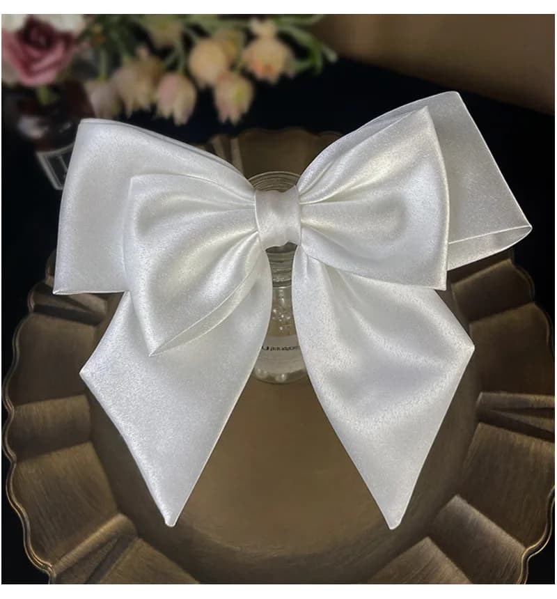 Barrettes à nœud en satin blanc pour mariée, pinces latérales pour mariage, coiffure élégante, accessoires pour cheveux pour femmes