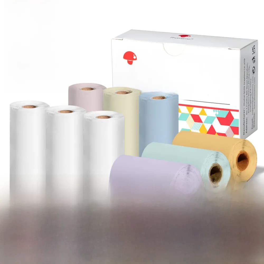 Phomemo 3 rouleaux auto-adhésif Transparent autocollant papier thermique pour T02 M02X étiquette collante bricolage Photo textes étude Notes impression