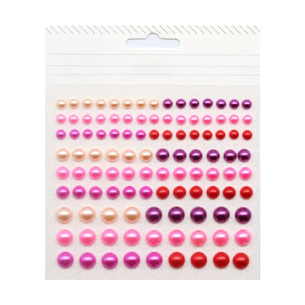 Autocollants demi-perles créatifs auto-adhésifs 9 mm, violet, rose, rouge rosé, autocollants décoratifs en perles pour scrapbooking et loisirs créatifs