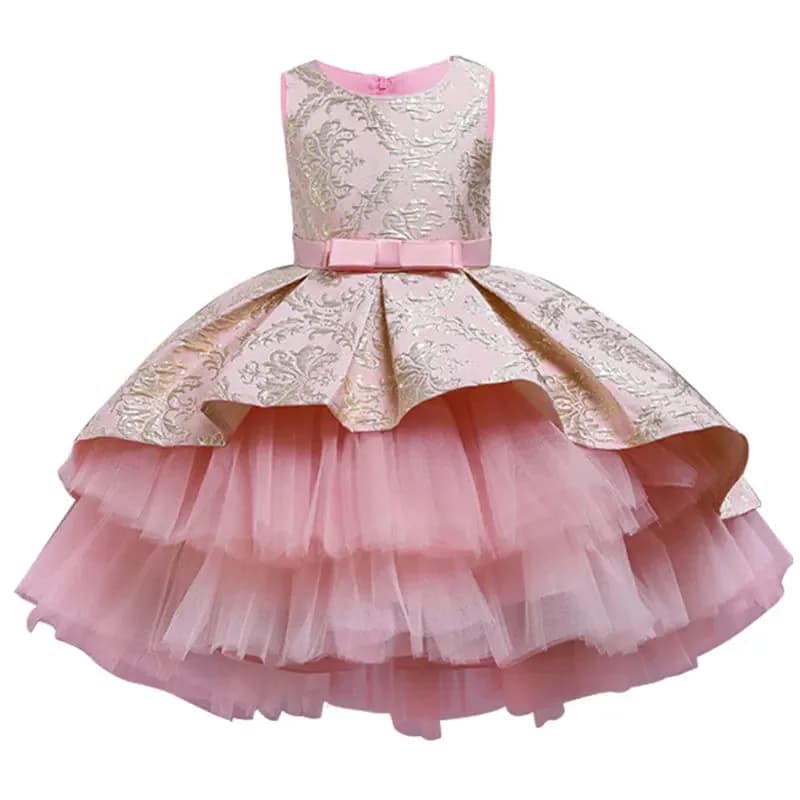 Robe de princesse brodée Vintage pour petites filles, vêtements élégants pour spectacle de fête, pour enfants de 1 à 8 ans