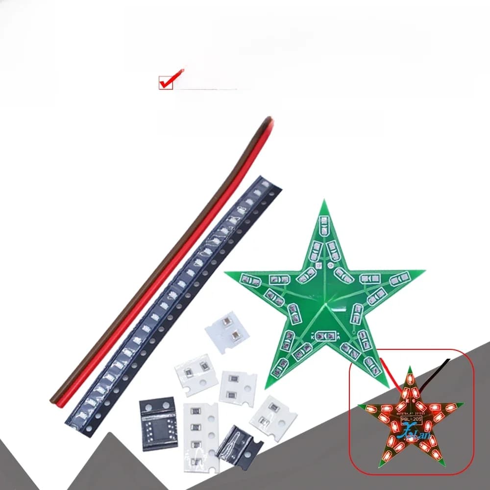 Étoile à cinq branches pour entraînement des étudiants, léger dégradé de respiration, pour la formation de soudure de noël, rouge, vert, bleu