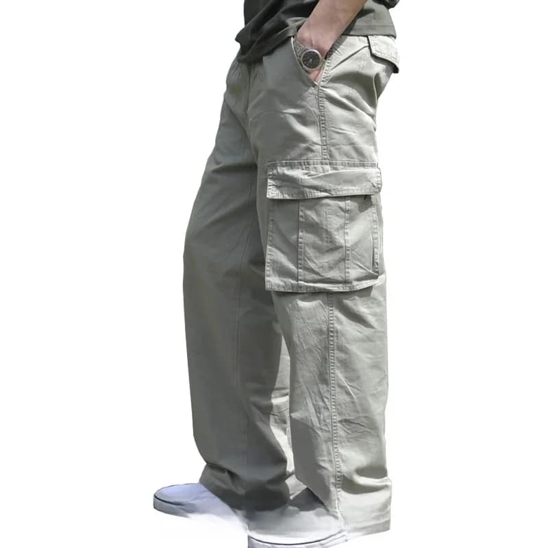 Pantalon cargo en coton pour hommes, grande taille, poches, 8XL, 9XL, 3XL, été, automne, vert armée adt, style safari décontracté