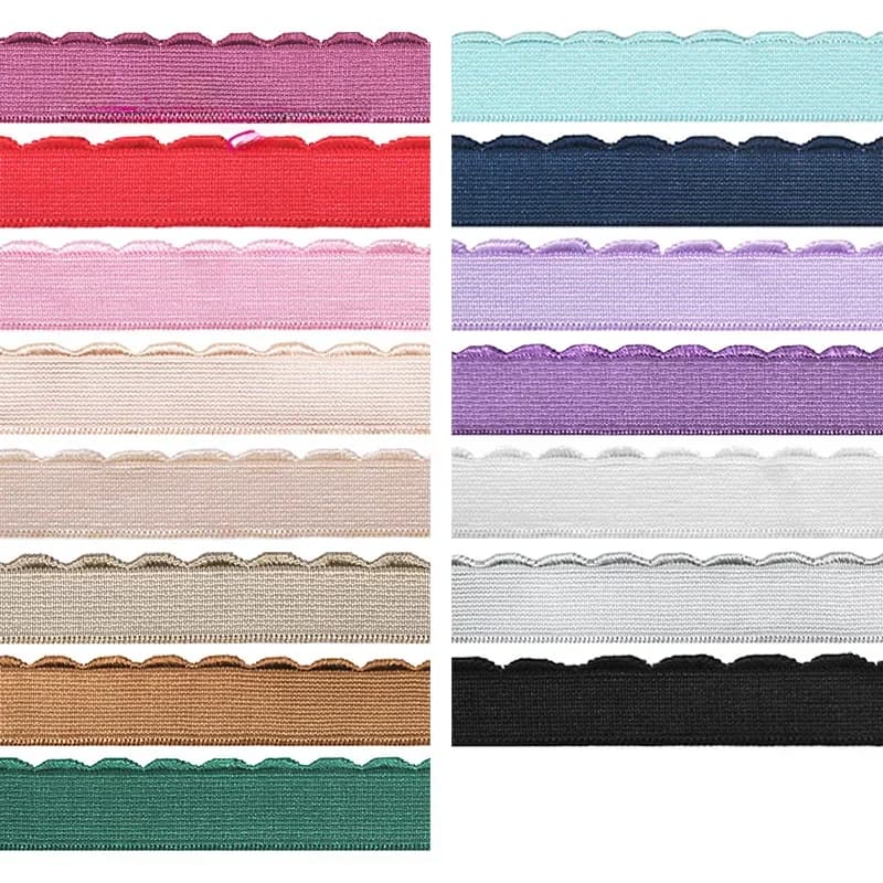 BRISTLEGRASS 2 5 10 Yard 3/8" 1/2" 10mm 13mm Bande élastique en nylon pelucheuse pour bretelles de soutien-gorge, ruban de couture DIY pour sous-vêtements et lingerie
