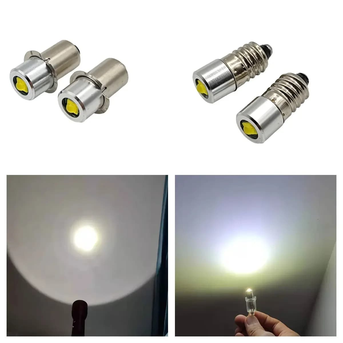 P13.5S E10 3W 3V 4.5V 6V lampe à LED ampoule lampe de poche ampoule de remplacement torche ampoules de secours travail 3-9 cellules 12V 18V 24V