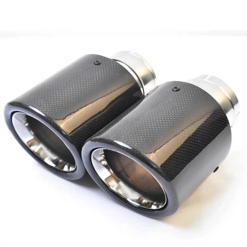 Embout de silencieux universel en acier inoxydable pour voiture, bord biseauté bouclé brillant simple, tuyau d'accès, couvercle