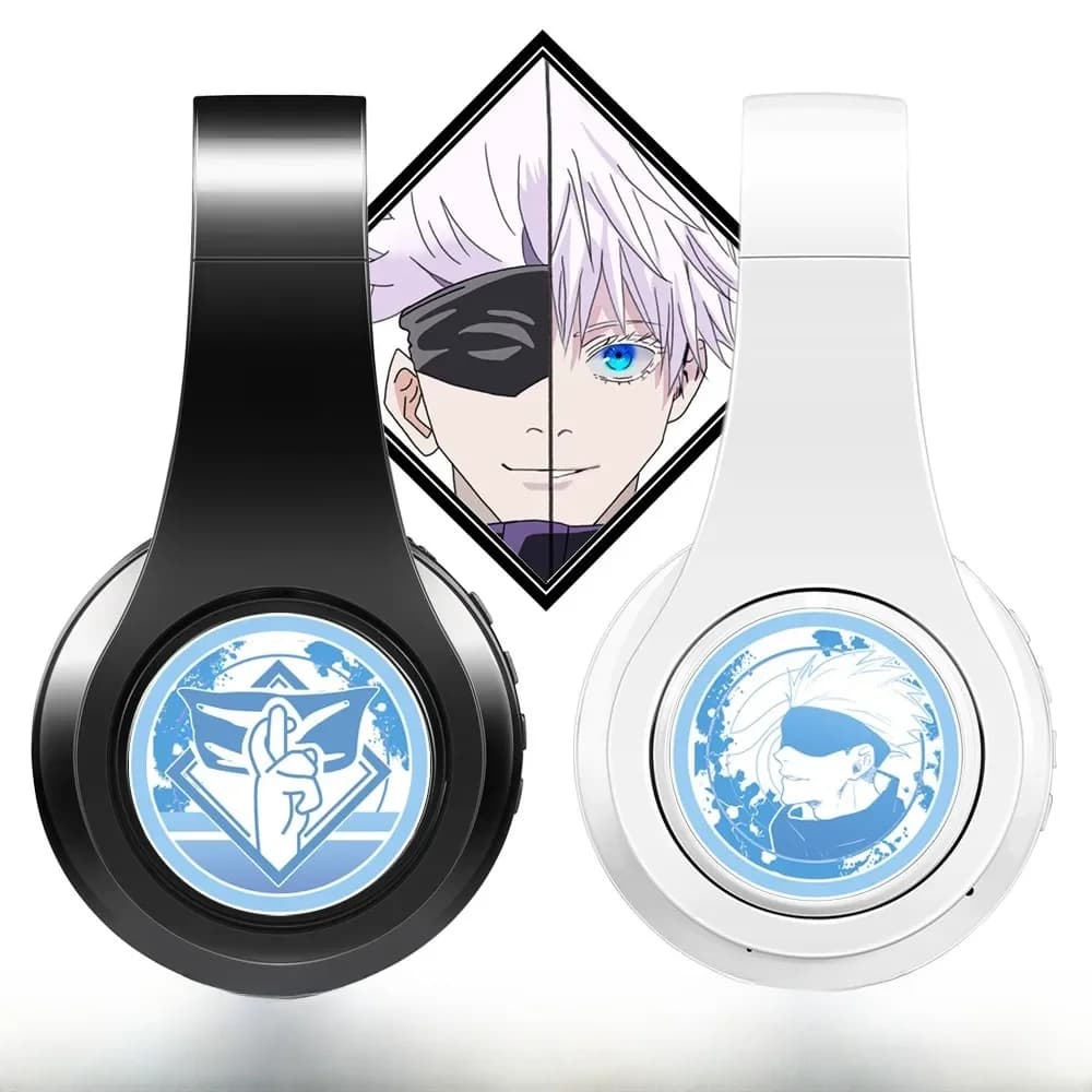 Casque de jeu Cosplay Anime Jujutsu Kaisen Gojo Satoru Bluetooth avec lecteur de carte et radio FM pour iOS et Android