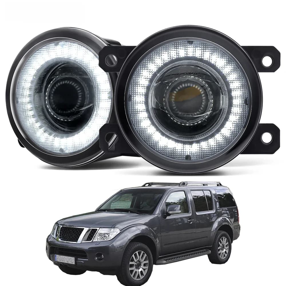 Assemblage de phares antibrouillard de pare-chocs avant de voiture, LED Angel Eye, feux diurnes, DRL, 30W, H11, 12V, Nissan Atofinder R51, 2005-2012, 2 pièces