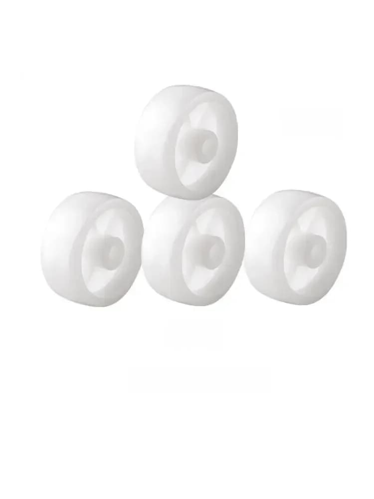 Roulette simple de 2 pouces, diamètre 50mm, plastique Nylon blanc clair Pp lisse, 4 pièces/lot