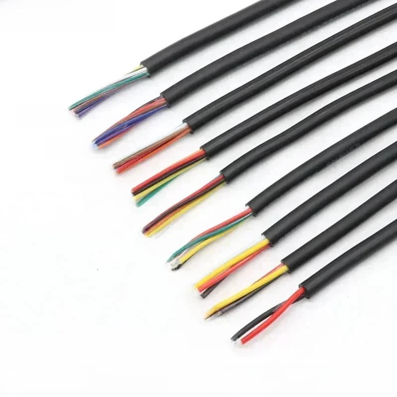 Câble à Fil Gainé en Cuivre, Signal, Audio, Électronique, 16, 18, 20, 22, 24, 26, 28, 30 AWG, 2, 3, 4, 5, 6, 7, 8, 9, 10 Noyaux, 2, 5 et 10 m, UL2464
