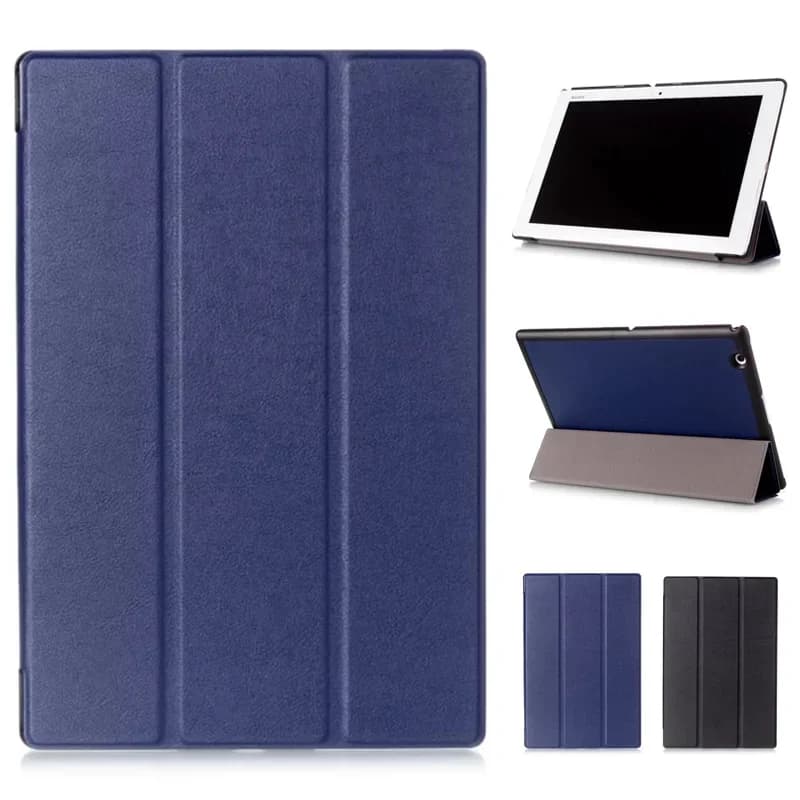 Pour Sony Xperia Z2 étui pour tablette Tri-Fold housse de support en cuir PU pour Sony Xperia Z2 Z3 étui tablette Coque Funda noir/bleu