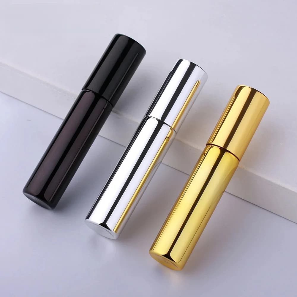 Flacon de parfum Portable en verre UV, rechargeable avec atomiseur en aluminium, récipient d'échantillon vide, 10ML, 100 pièces/lot