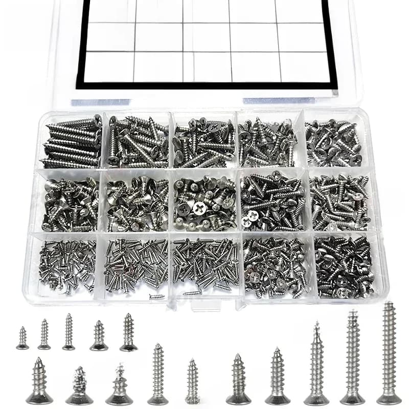 Vis autotaraudeuses ZONSANTA M2 M3 M4 à tête fraisée cruciforme, jeu de vis à bois en acier inoxydable 304, vis à tête plate Phillips pour bricolage
