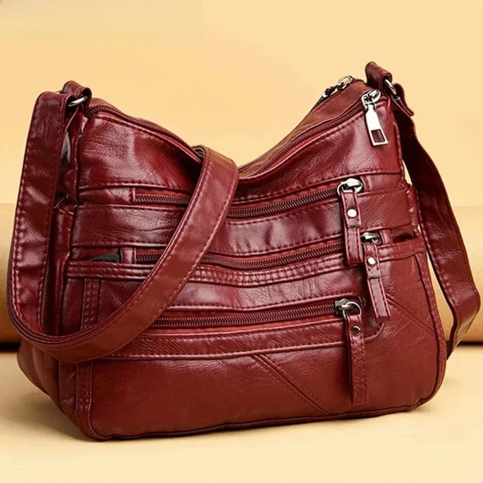 Sacs à main en cuir souple pour femmes, plusieurs poches, sacs à main de luxe pour femmes, sacs à bandoulière de créateurs initiés