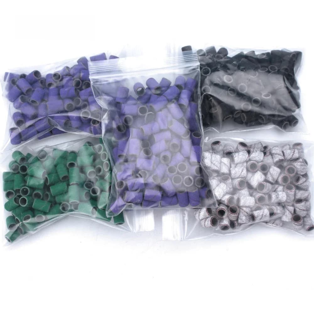 ERUIKA-Bandes de Ponçage pour Perceuse à Ongles Électrique, Accessoires de Verhéritage à Gel, Outil de Manucure et Pédicure, Violet et Vert, 100 Pièces