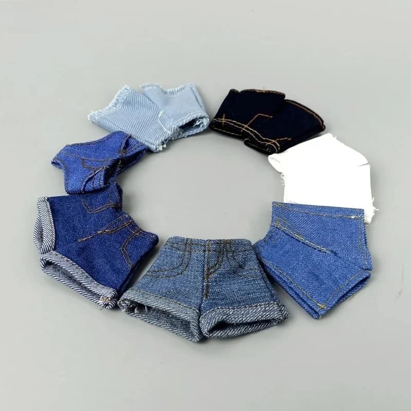 Jeans en denim multi-styles pour poupées Barbie Blythe 1/6, bas, shorts, tenues, pantalons courts, vêtements, accessoires, mode