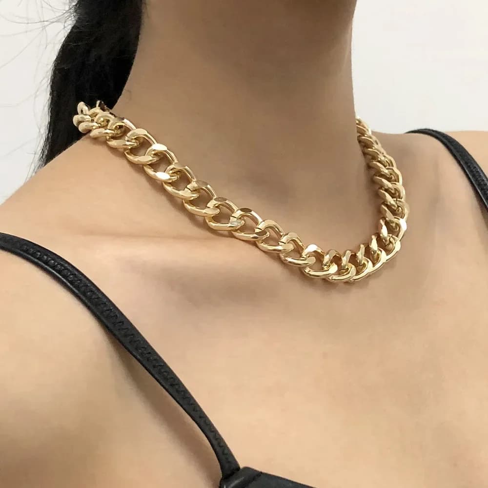 Grand Collier Torsadé Plaqué Or et Argent pour Femme, Ras du Cou avec Serrure Optique Épaisse, Colliers de JOraq, Bijoux de ix, Cadeaux, 2021