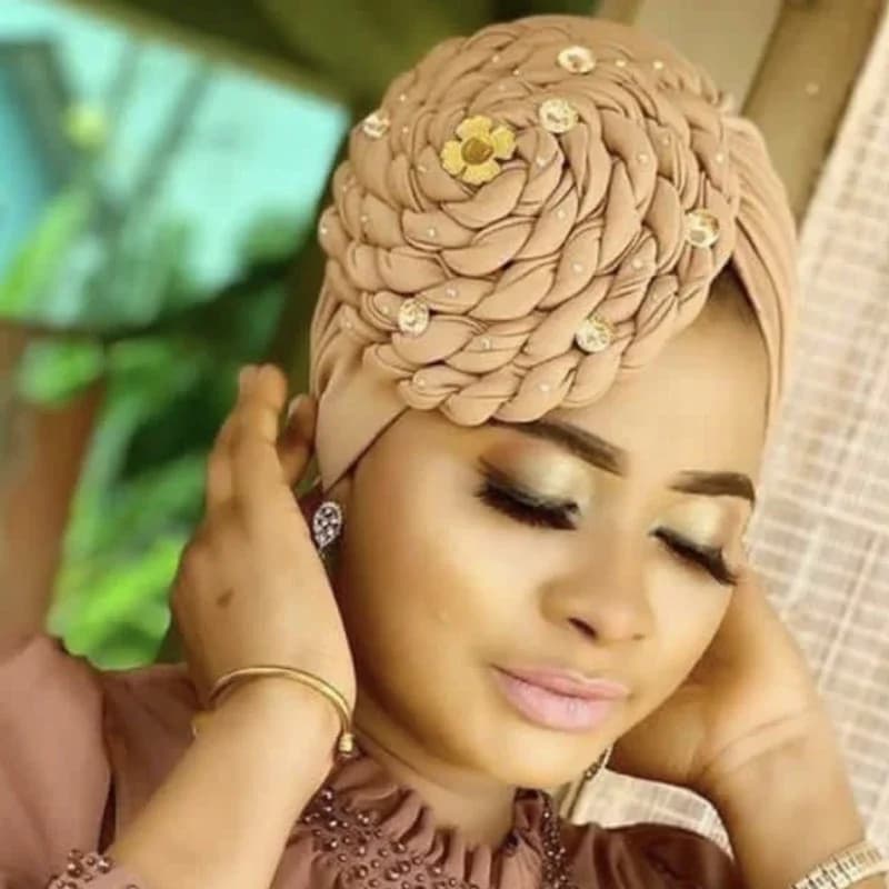 Diamants tresses Turban chapeau pour femmes musulman foulard Bonnet femme intérieur Hijabs arabe bandeau africain chapeaux casquettes