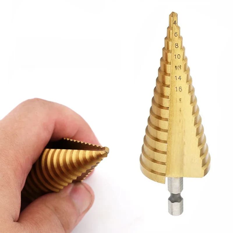Forets à noyau hexagonal en métal revêtu de titane HSS de 4 à 32mm, jeu de forets étagé en acier rapide, trou conique, coupe-bois, cône métrique