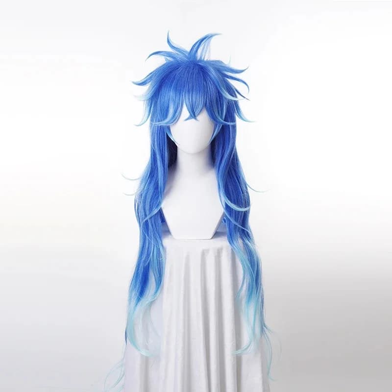 Idia Shroud perruque Cosplay Hercules Hades cheveux synthétiques Halloween hommes femmes unisexe jeu de rôle mixte bleu longue perruque + bonnet de perruque