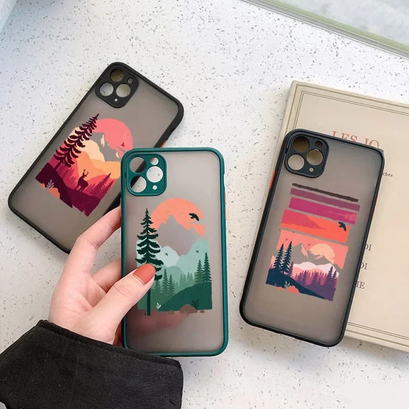 Coque antichoc Mountain Tree pour iPhone, coque de téléphone pour iPhone 7, 8 Plus, SE2, X, Poly, Xs max, 16, 11, 12, 13, 14, 15, Mini Pro Max
