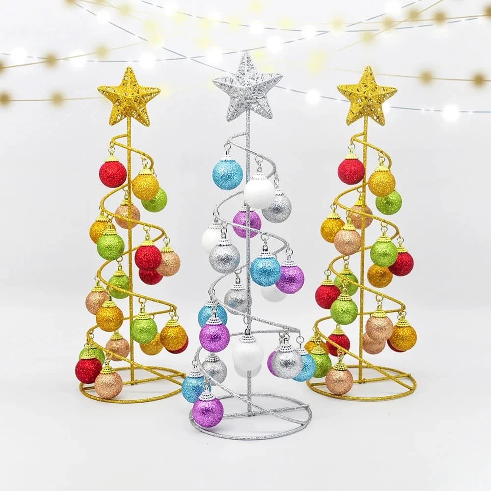 Sapin de Noël créatif en fer forgé, décoration de tour de boule flash, faux arbre, mariage familial, cadeau de nouvel an pour enfant