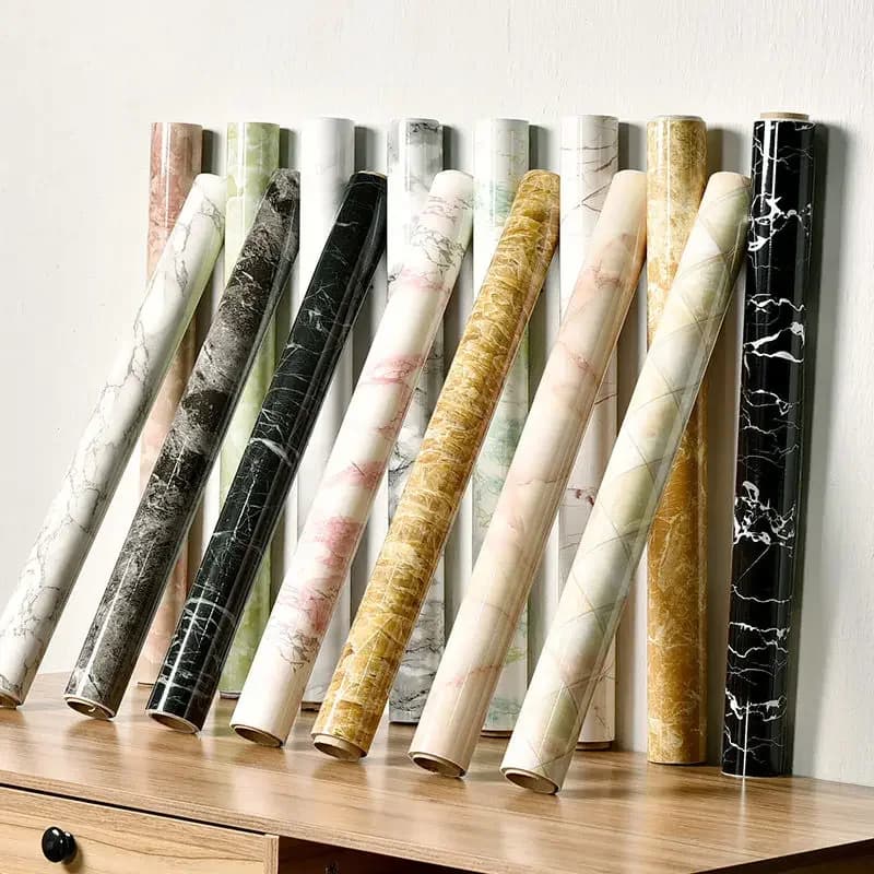 Papier peint auto-adhésif en vinyle effet marbre, 60CM, PVC, DIY, imperméable, anti-huile, autocollants muraux pour cuisine, salle de bain, armoires, comptoirs, décoration