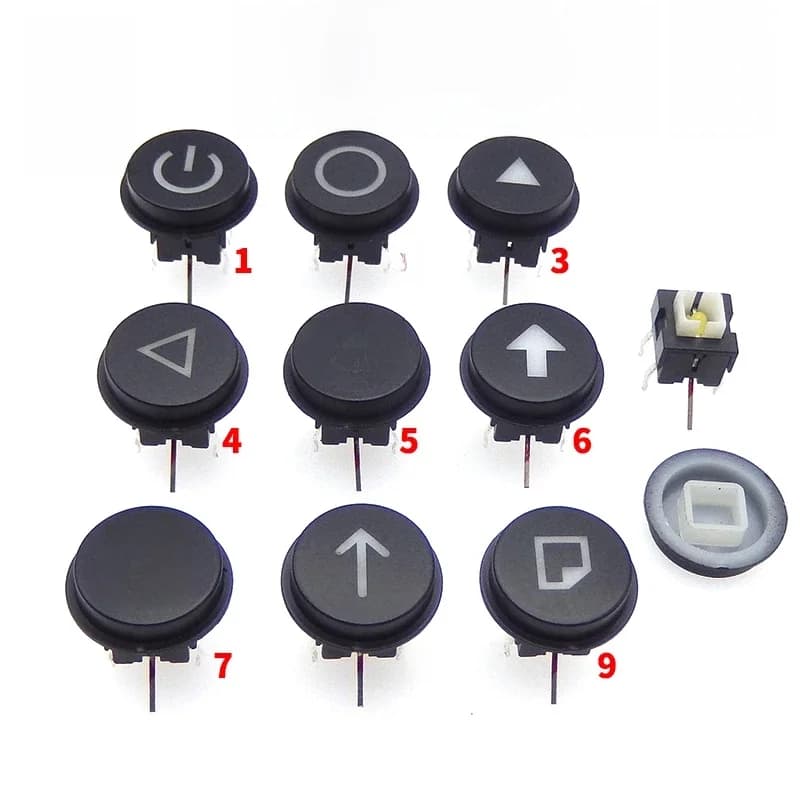 8*8*10.5mm DIP-6P 8x8 avec lumière LED Tactile Micro bouton poussoir interrupteur momentané + C23 peut transformer la lumière bouton rond capuchon de commutateur