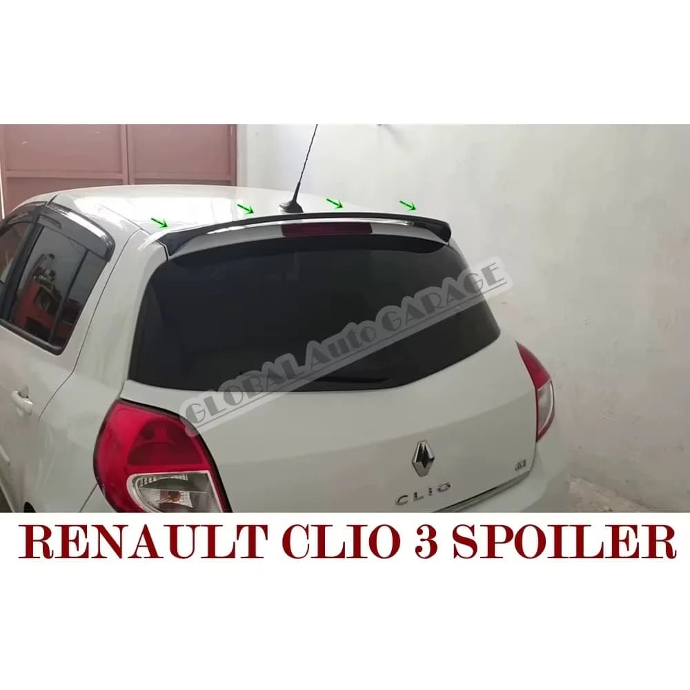 Spoilers Universels pour Renault Clio 3, Accessoire Automobile, Antenne de Voiture, Style, Diffuseur, Flaps, Mathiateur, Noir, Spomicrophone, 2005-2012