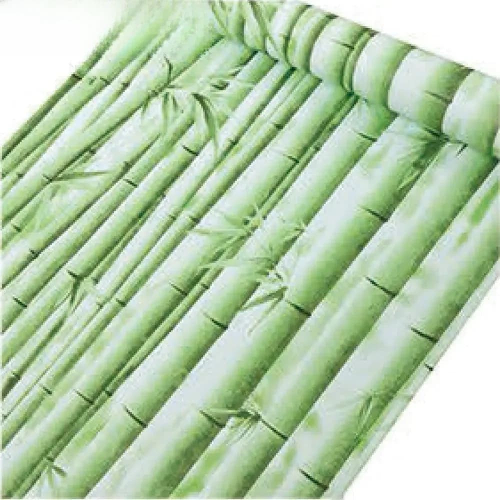 Papier peint auto-adhésif en bambou, revêtement mural vert amovible, autocollants muraux imperméables pour la décoration de la maison