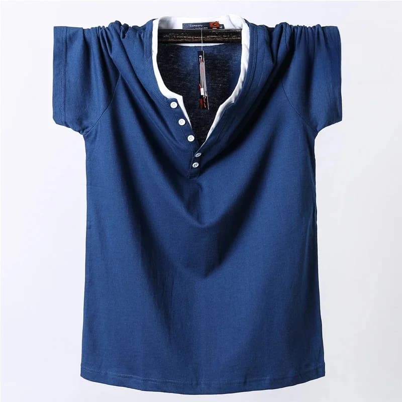 T-shirt à Manches Courtes en Coton pour Homme, Vêtement Décontracté, Couleur Unie, avec Bouton de Document, Grande Taille, 7XL, 8XL, Été 2021