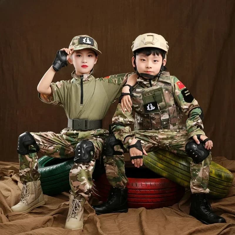 Uniforme de camp d'été pour enfants, manches courtes, CP Frog trempé, printemps, été, extérieur, 6 000