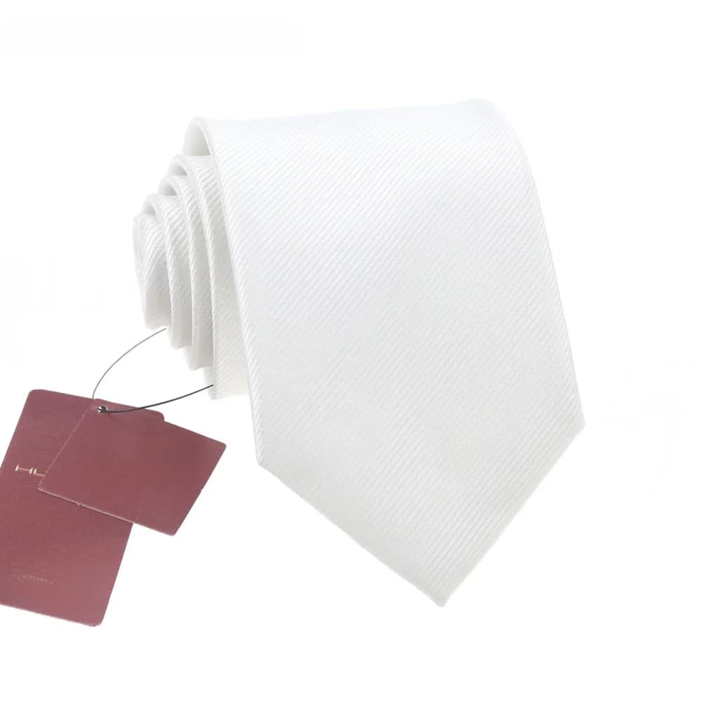 Cravate de la présidence blanche imbibée pour hommes, matériau en polyester imperméable, cadeau de mariage, document solide masculin, accessoires de cou formels, vente en gros