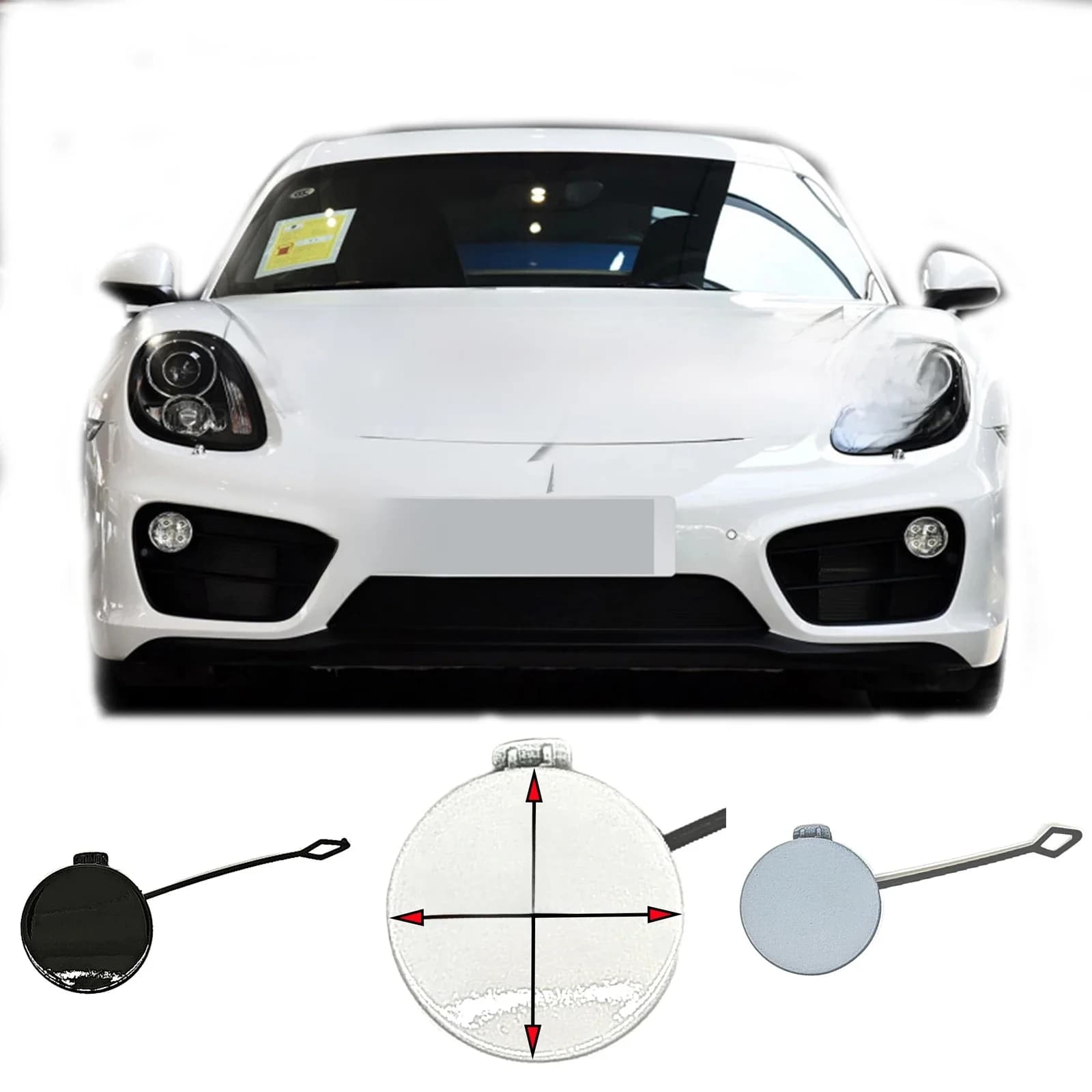 Couvercle de remorquage avant pour Porsche Cayman, pare-chocs, crochet, capuchon à œil, 14-16, 981, 2.7L, GTS, 3.4, GT4, 3.8L, 98150570301