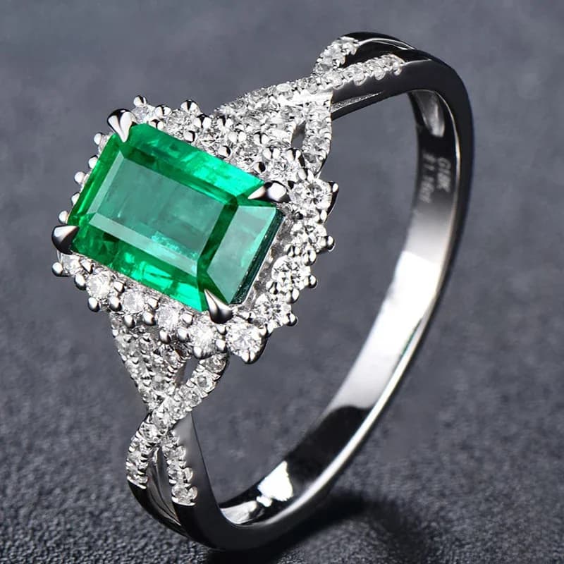 ZDADAN-Bague émeraude en argent regardé 925 pour femme, bijoux de fête à la mode, cadeau de fiançailles