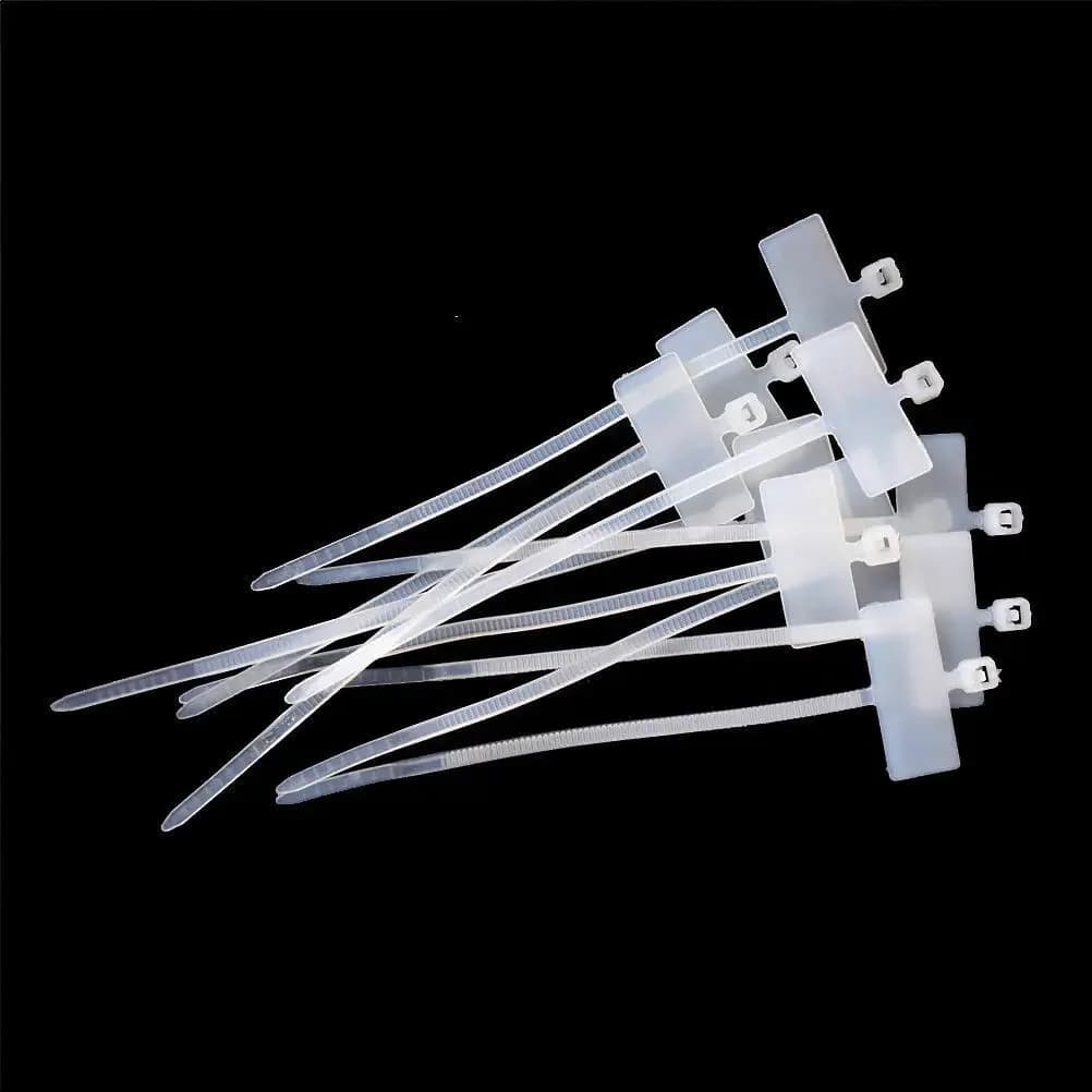 100 pièces attaches zippées écriture fil câble d'alimentation étiquette marque étiquette Nylon auto-verrouillage cravate réseau câble marqueur cordon fil sangle Zip