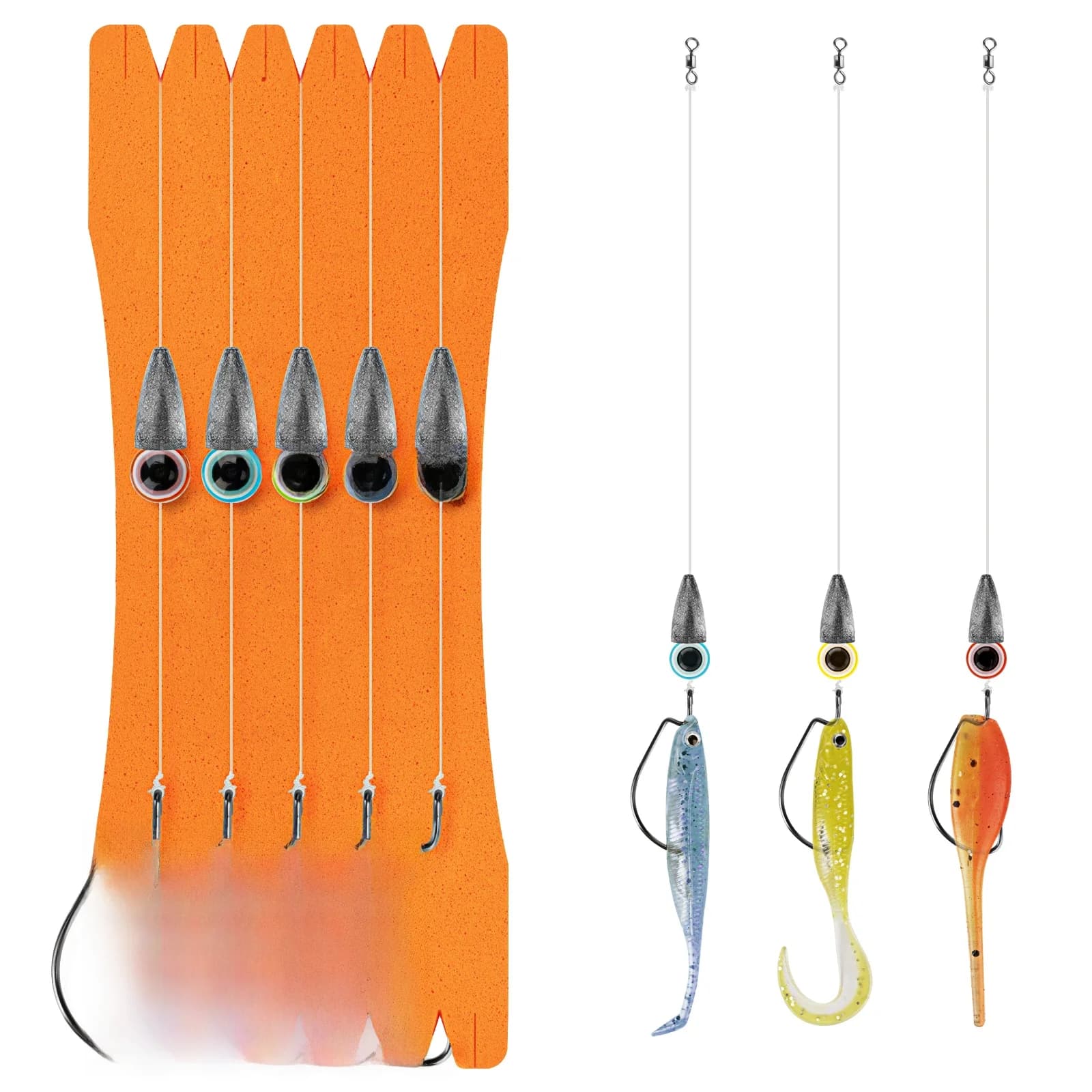 5 pièces Texas Rig Carolina Rigs ensemble pour la pêche au bar 3.5g 5g 7g 10g plombs de balle # Giroir de pêche à crochet décalé 1/0